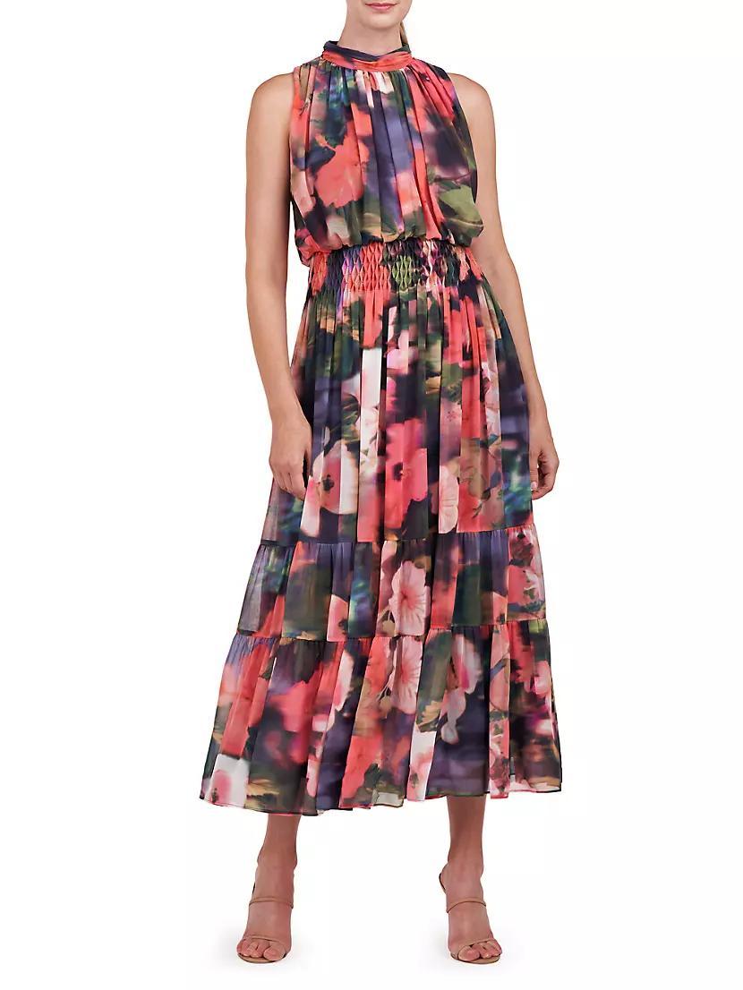 Leilani Hibiscus Print Blouson Maxi Dress Product Image