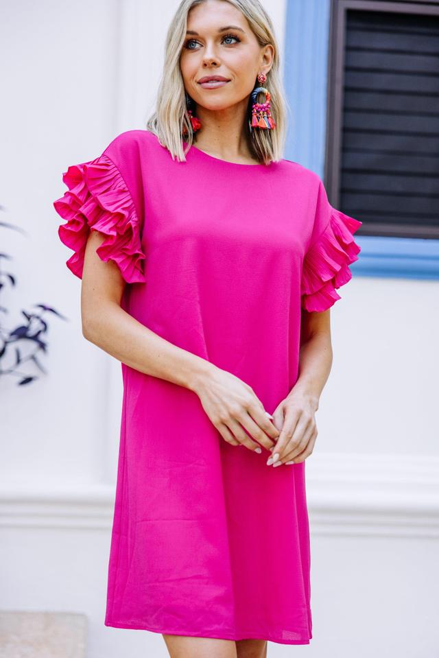 What A Vision Fuchsia Pink Ruffled Dress Female Product Image