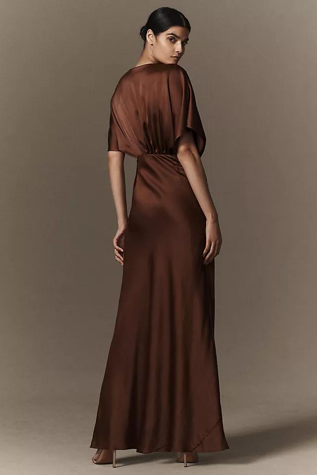 BHLDN Amelia Deep-V Satin Maxi Dress Product Image