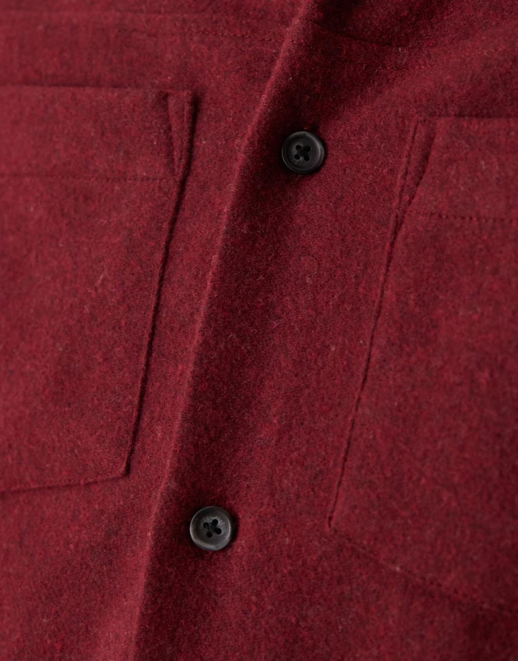 ASOS DESIGN brushed overshirt in burgundy Product Image