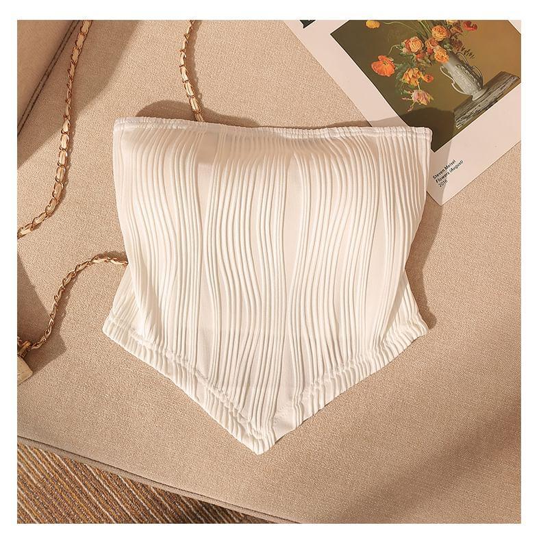 Plain Ruched Crop Tube Top Product Image