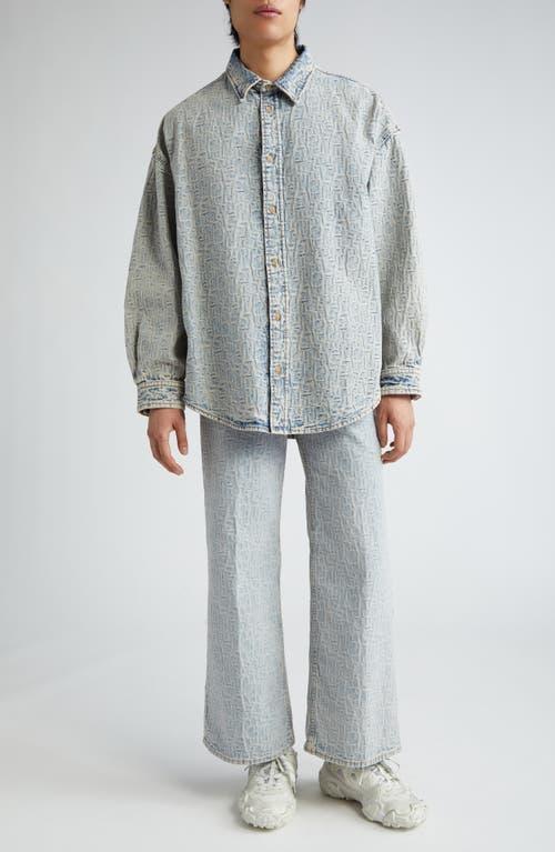 ACNE STUDIOS Monogram Cotton Shirt In White Product Image