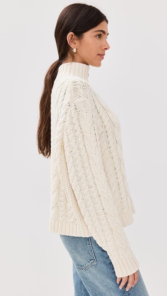 Jenni Kayne Cotton Cable Half Zip | Shopbop Product Image