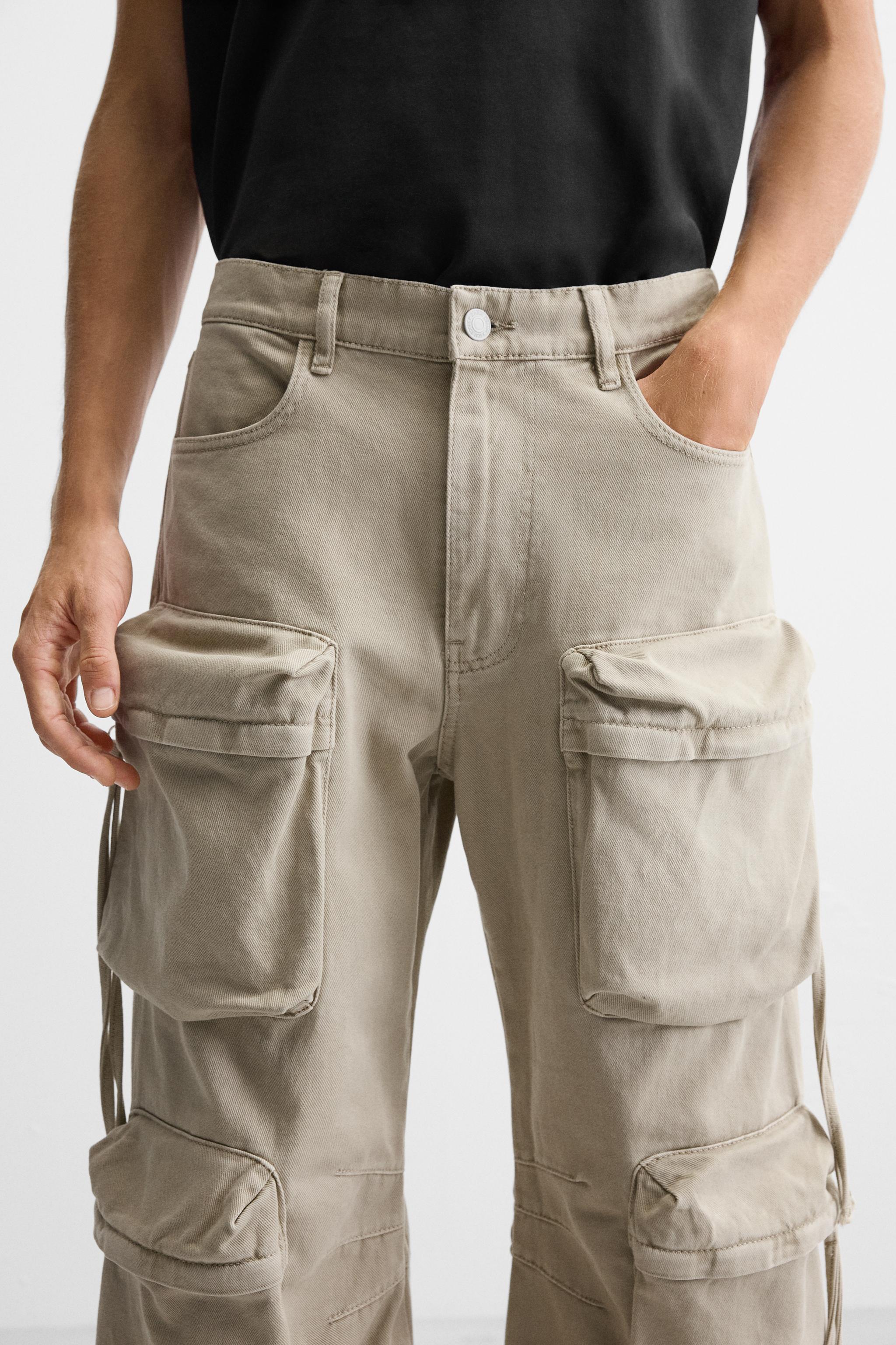 POCKET DENIM CARGO PANTS Product Image