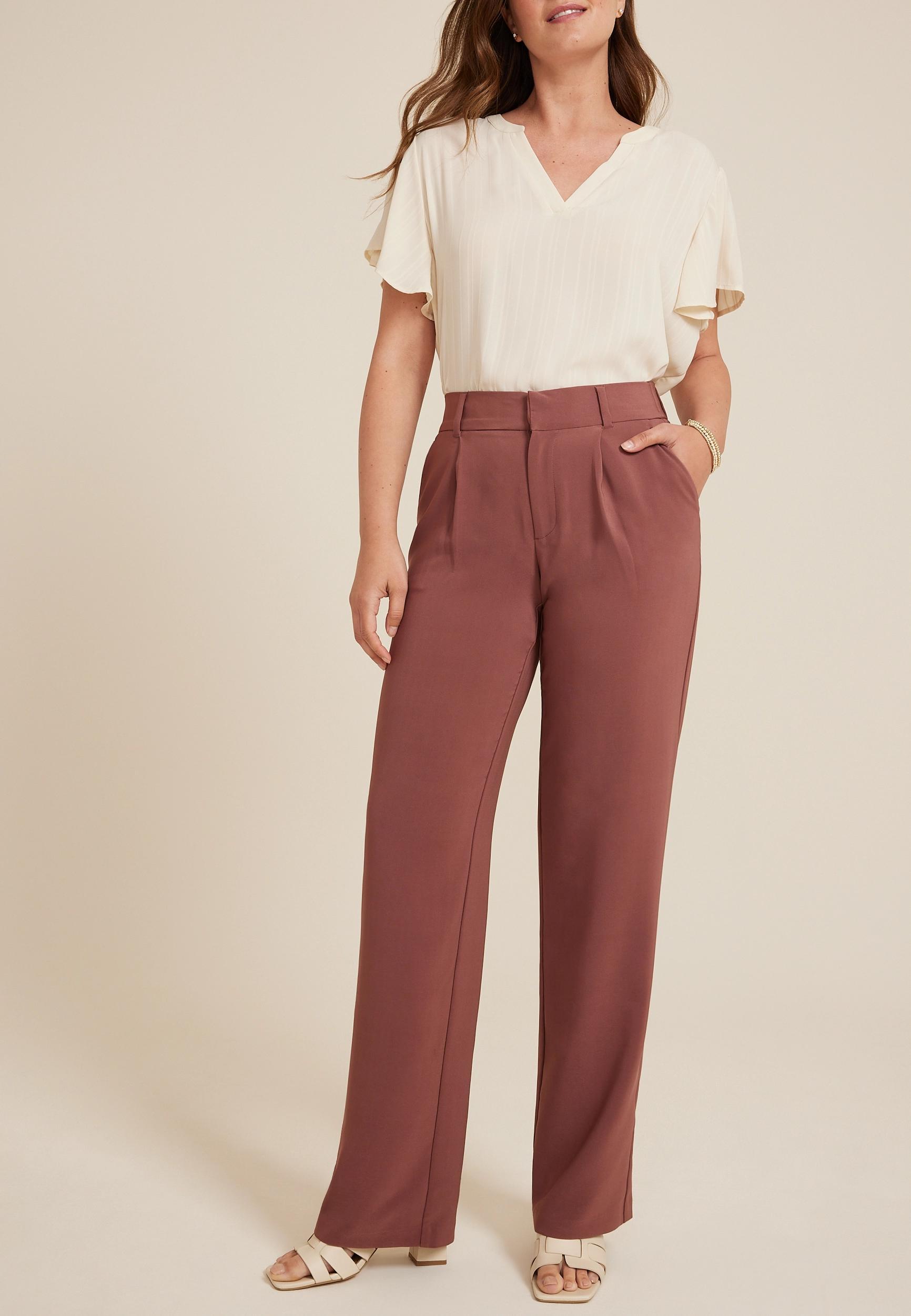 Maurices Womens Idealist High Rise Wide Leg Dress Pants Product Image