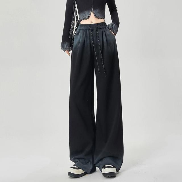 High Rise Plain Wide Leg Pants Product Image