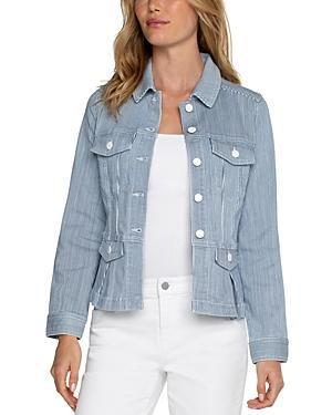 Liverpool Los Angeles Chambray Peplum Jacket Product Image