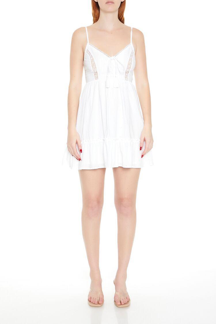 Eyelet Bow Tassel Mini Dress | Forever 21 Product Image