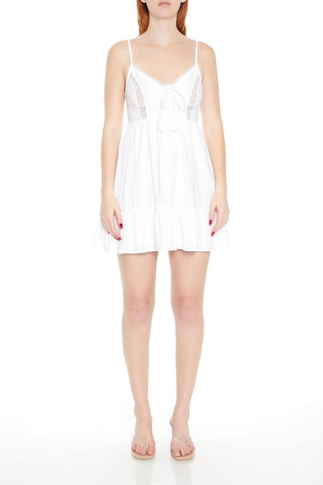 Eyelet Bow Tassel Mini Dress | Forever 21 Product Image