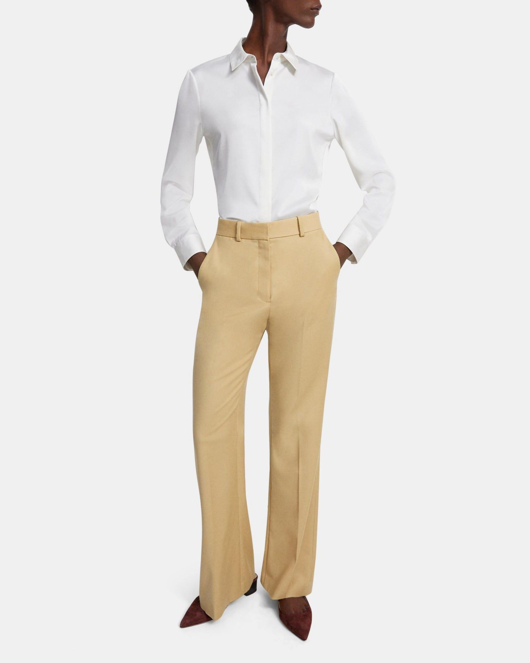 Flared High-Waist Pant in Wool Flannel product image