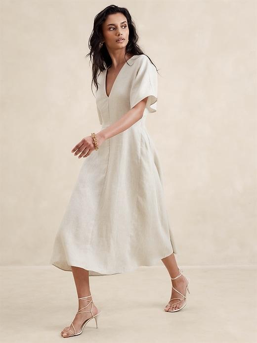 Maya Linen Midi Dress Product Image