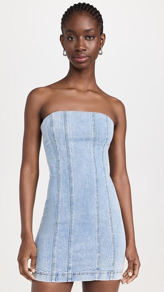 alice + olivia Palmer Denim Strapless Mini Dress | Shopbop Product Image