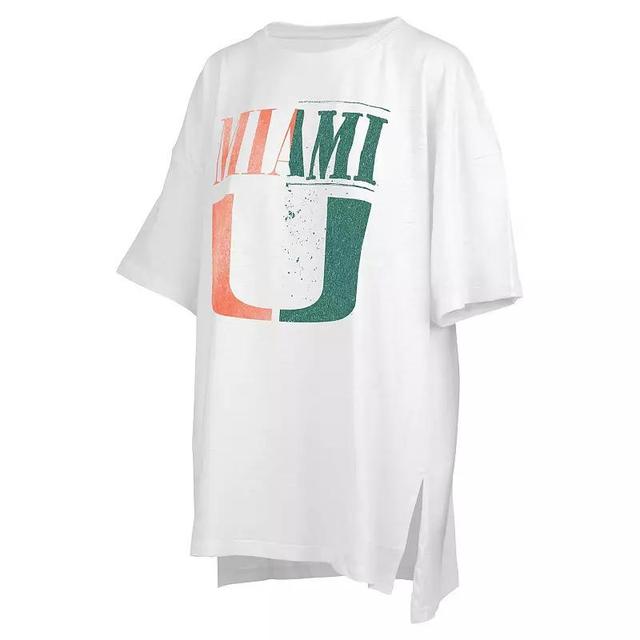 Womens Pressbox Miami Hurricanes Lickety-Split Oversized T-Shirt Product Image