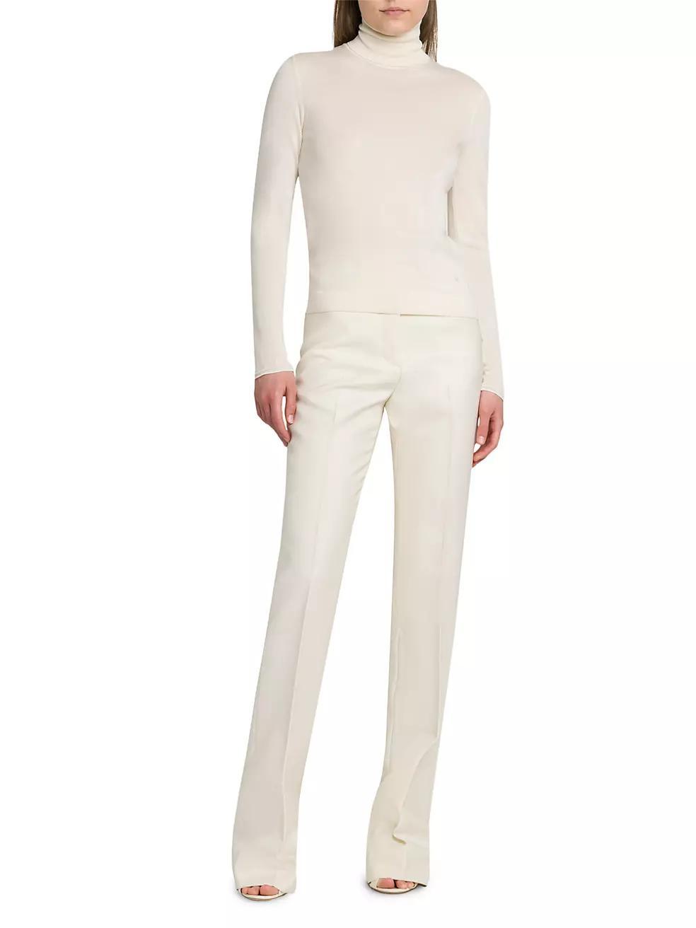 Womens Wool-Silk Twill Tailored Pants Product Image