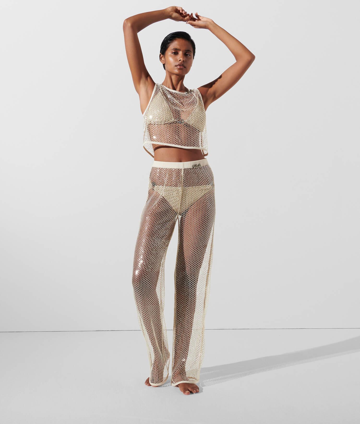 SEQUIN MESH TROUSERS Product Image