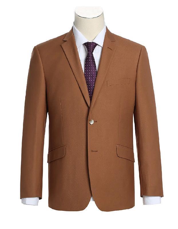 Brown 2-Piece Single Breasted Notch Lapel Slim Fit Dress Suit Product Image