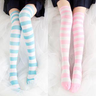 Striped Over-The-Knee Socks Product Image