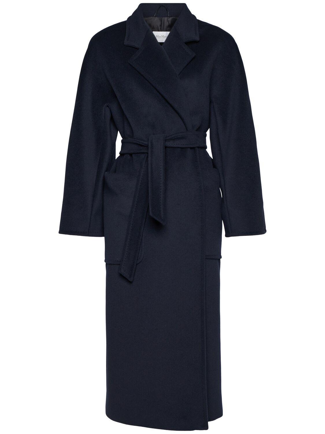 MAX MARA Locri Wool & Cashmere Long Coat In Blue Product Image