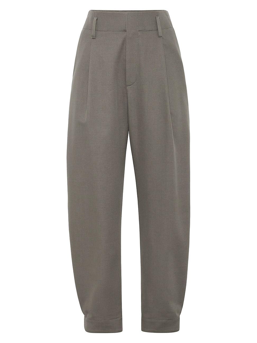 Womens Cotton and Wool Cover Sartorial Baggy Trousers Product Image