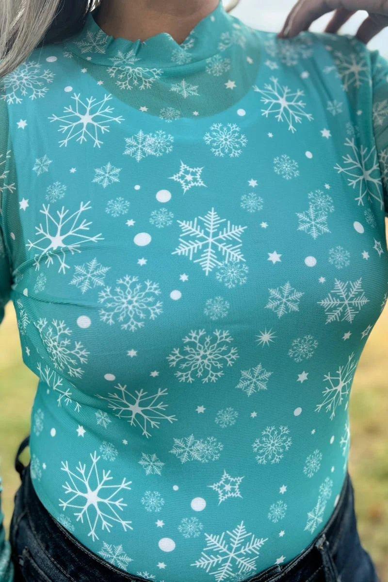 Sterling Kreek Winter Wonderland Mesh Top Product Image