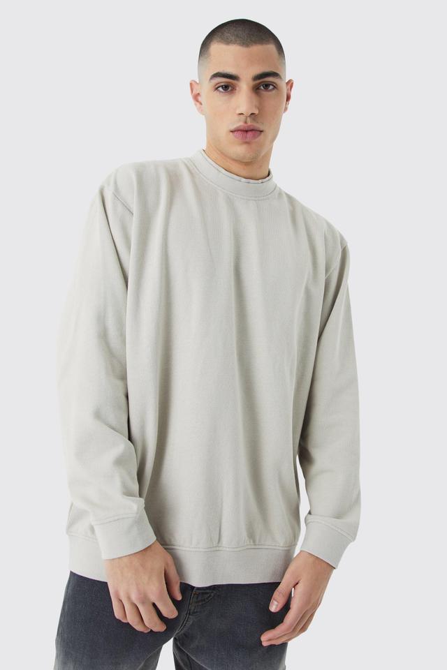 Oversized Heavy Extend Double Neck Sweatshirt | boohooMAN USA Product Image