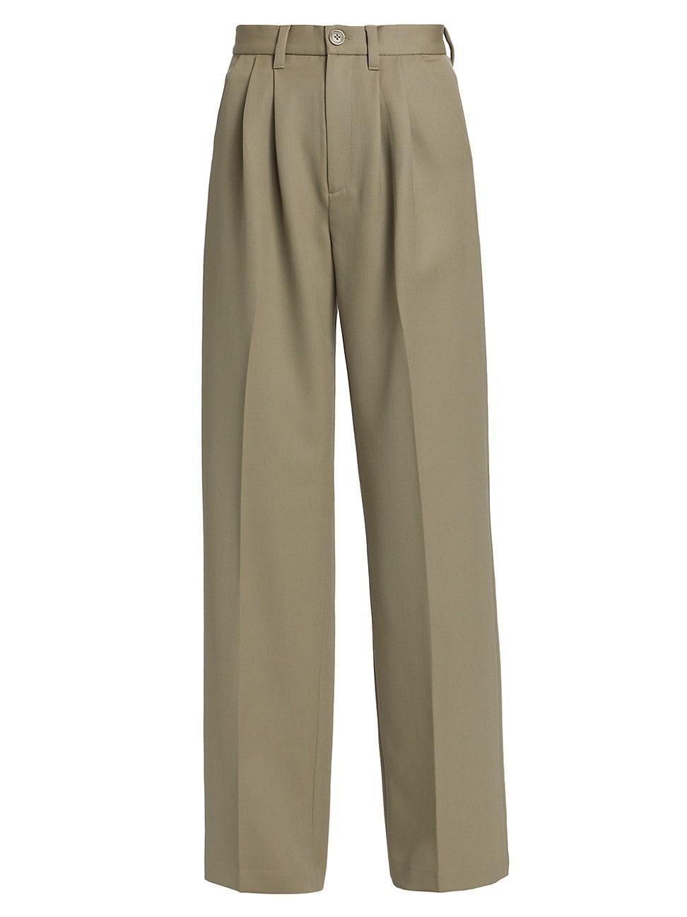 Womens Carrie Wool Pleated Wide-Leg Pants product image