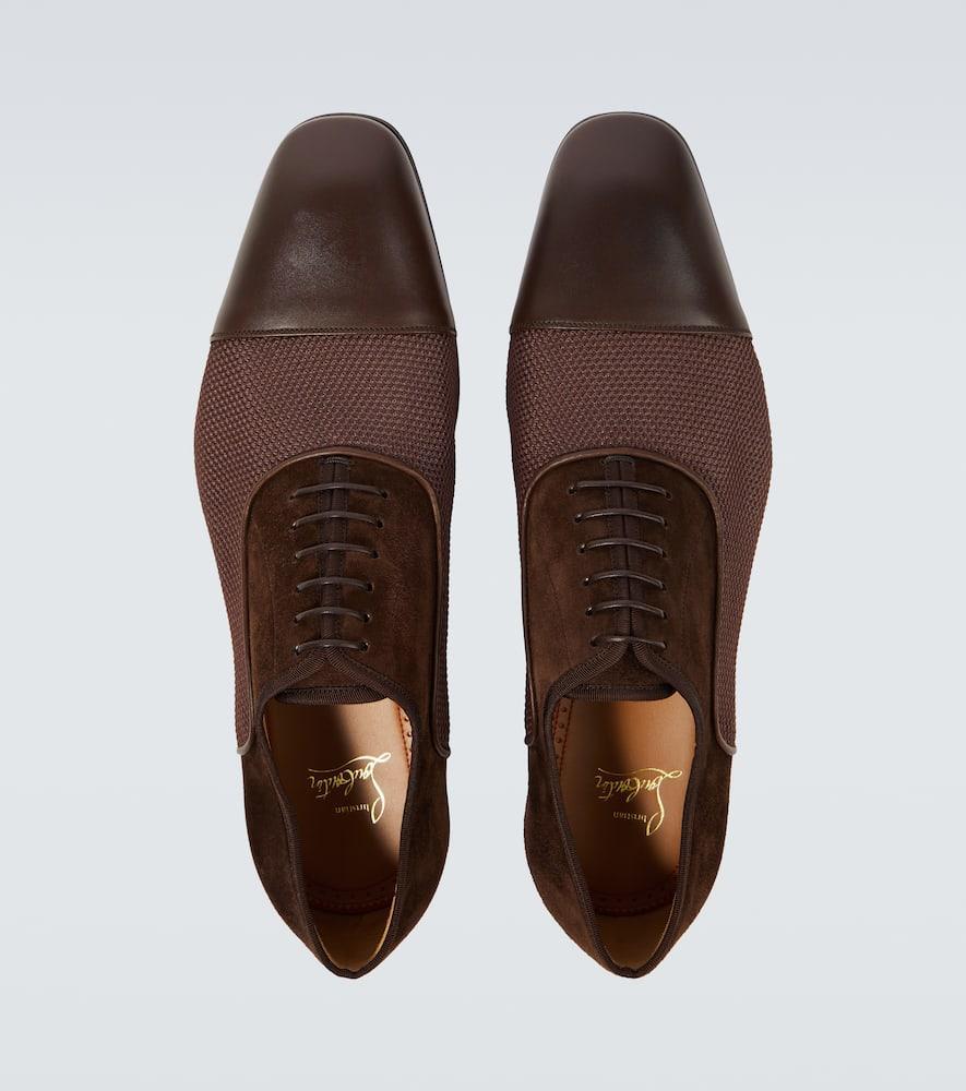 CHRISTIAN LOUBOUTIN Men's Ac Greggo Textile And Leather Oxfords In Brown Product Image