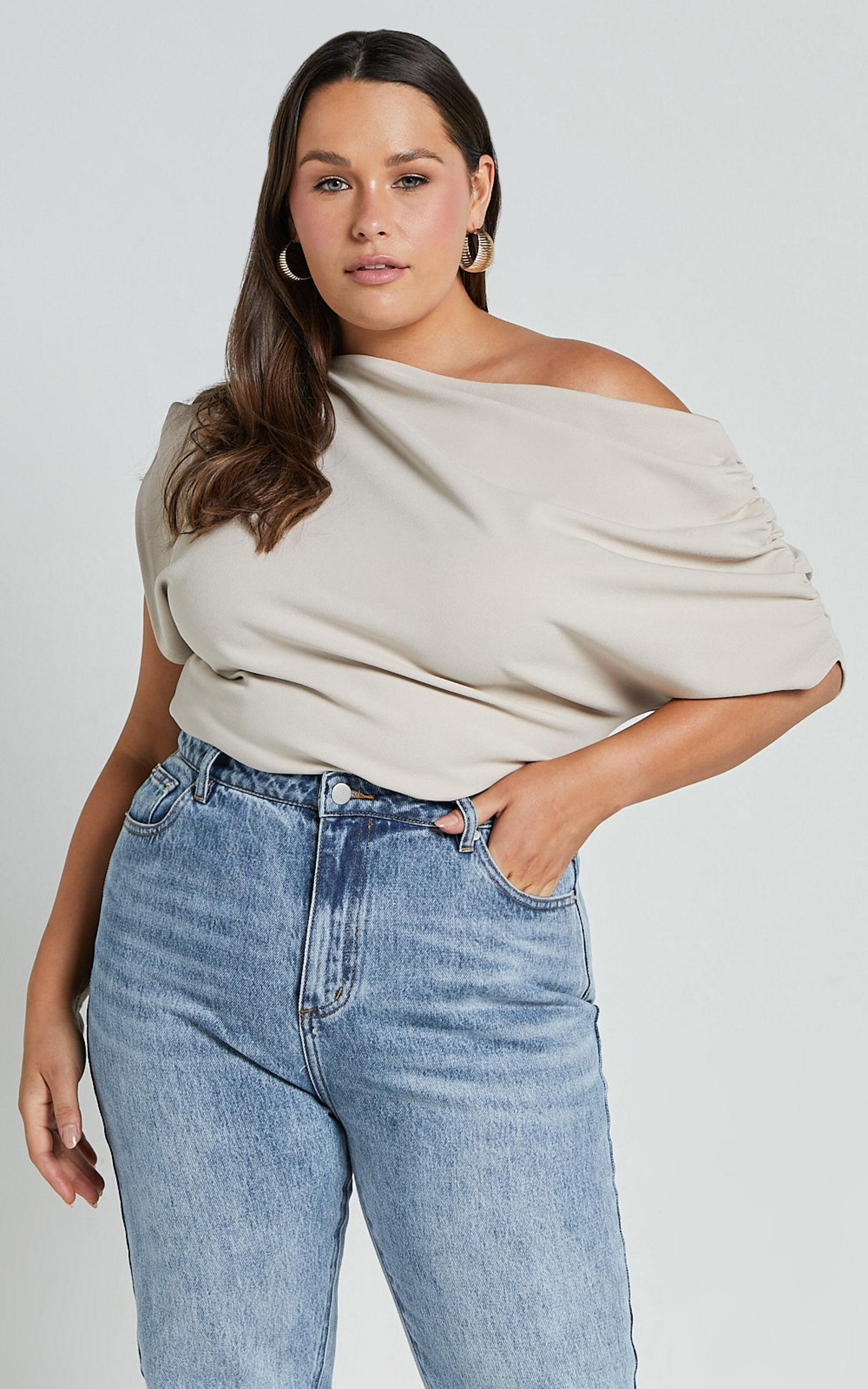 Nalfie Top - Asymmetrical Top in Oat Product Image