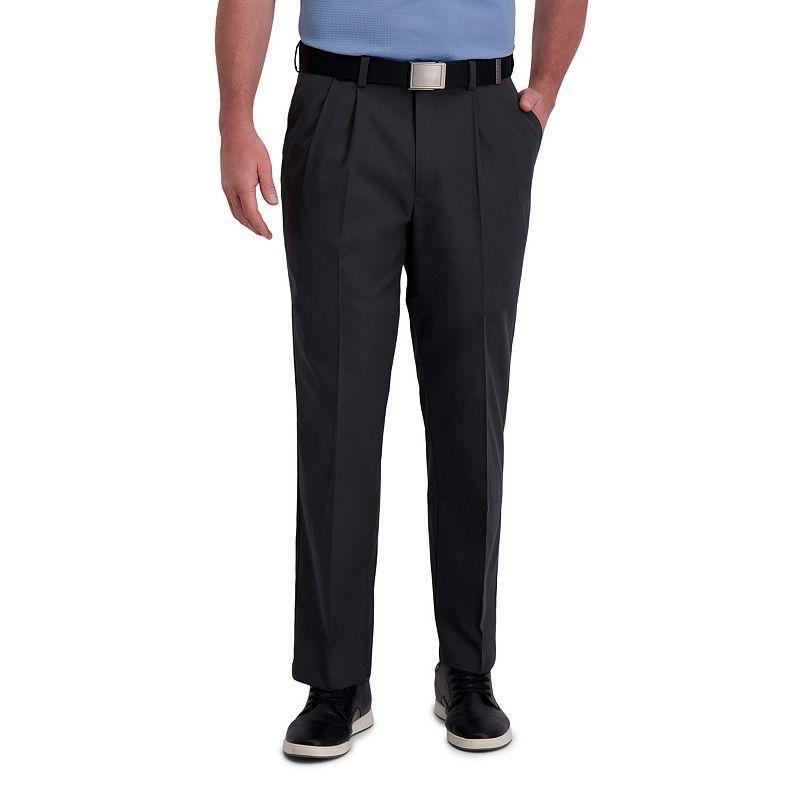 Mens Haggar Cool Right Performance Flex Classic-Fit Pleated Pants Product Image