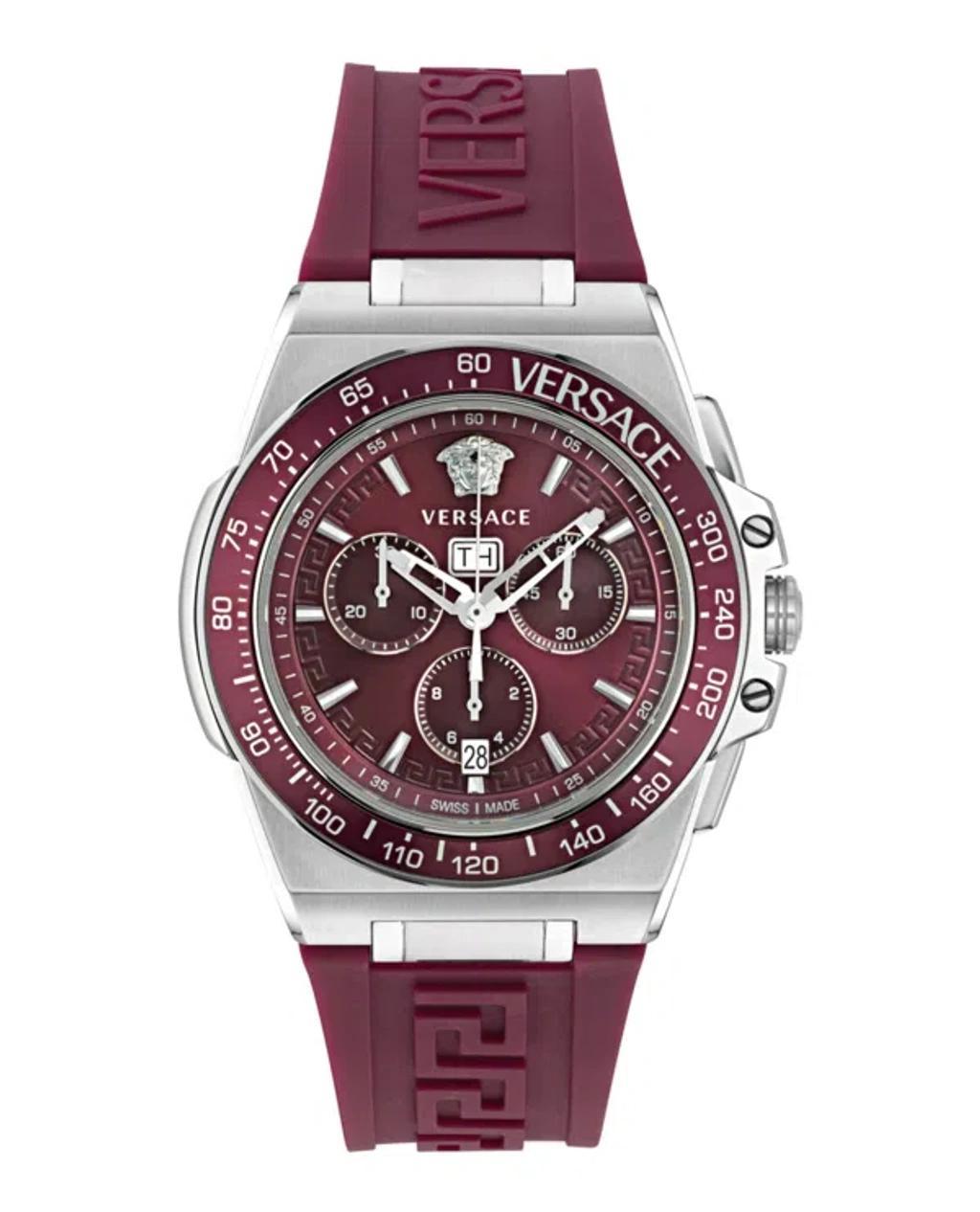 VERSACE Greca Extreme Chrono Silicone Watch In Black Product Image