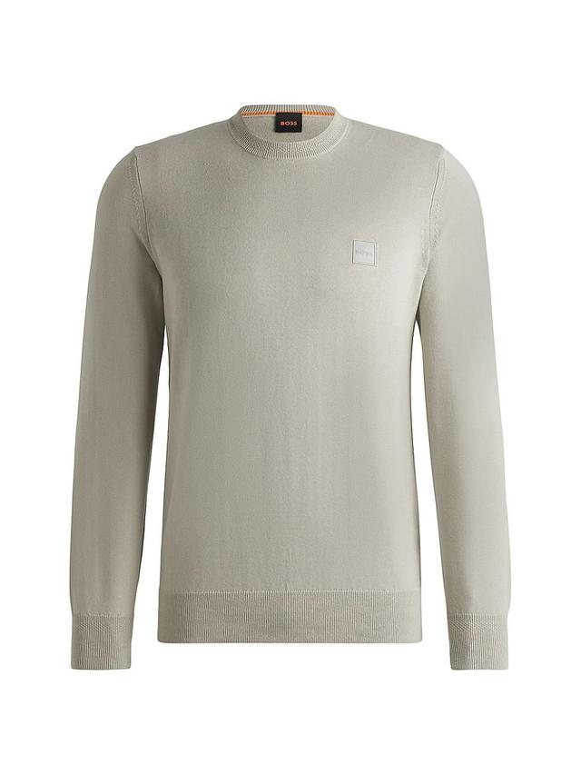 Mens Crewneck Sweater in Cotton and Cashmere with Logo Product Image