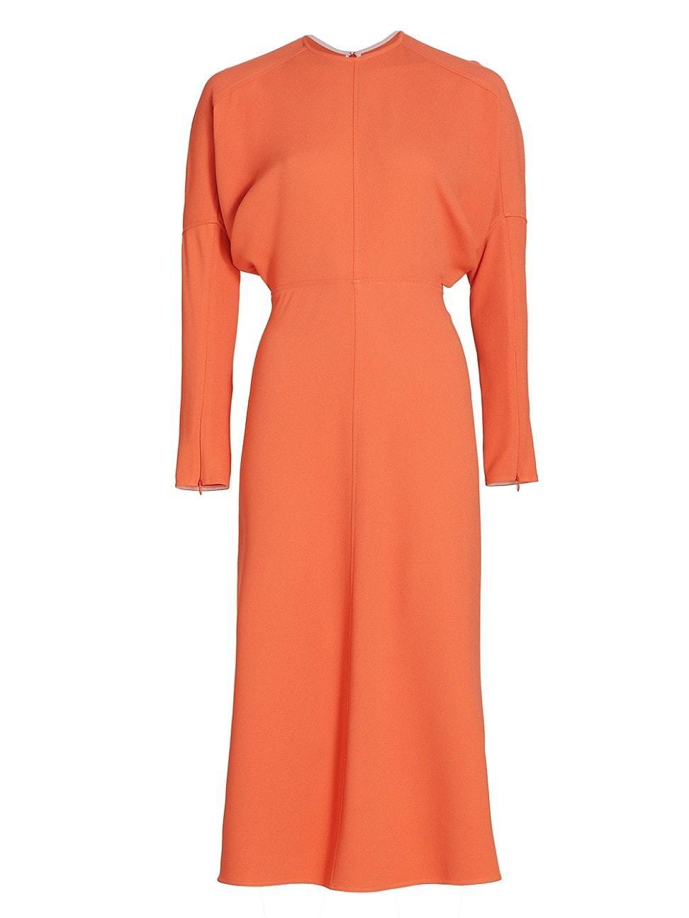 Victoria Beckham Dolman Long Sleeve Cady Midi Dress Product Image