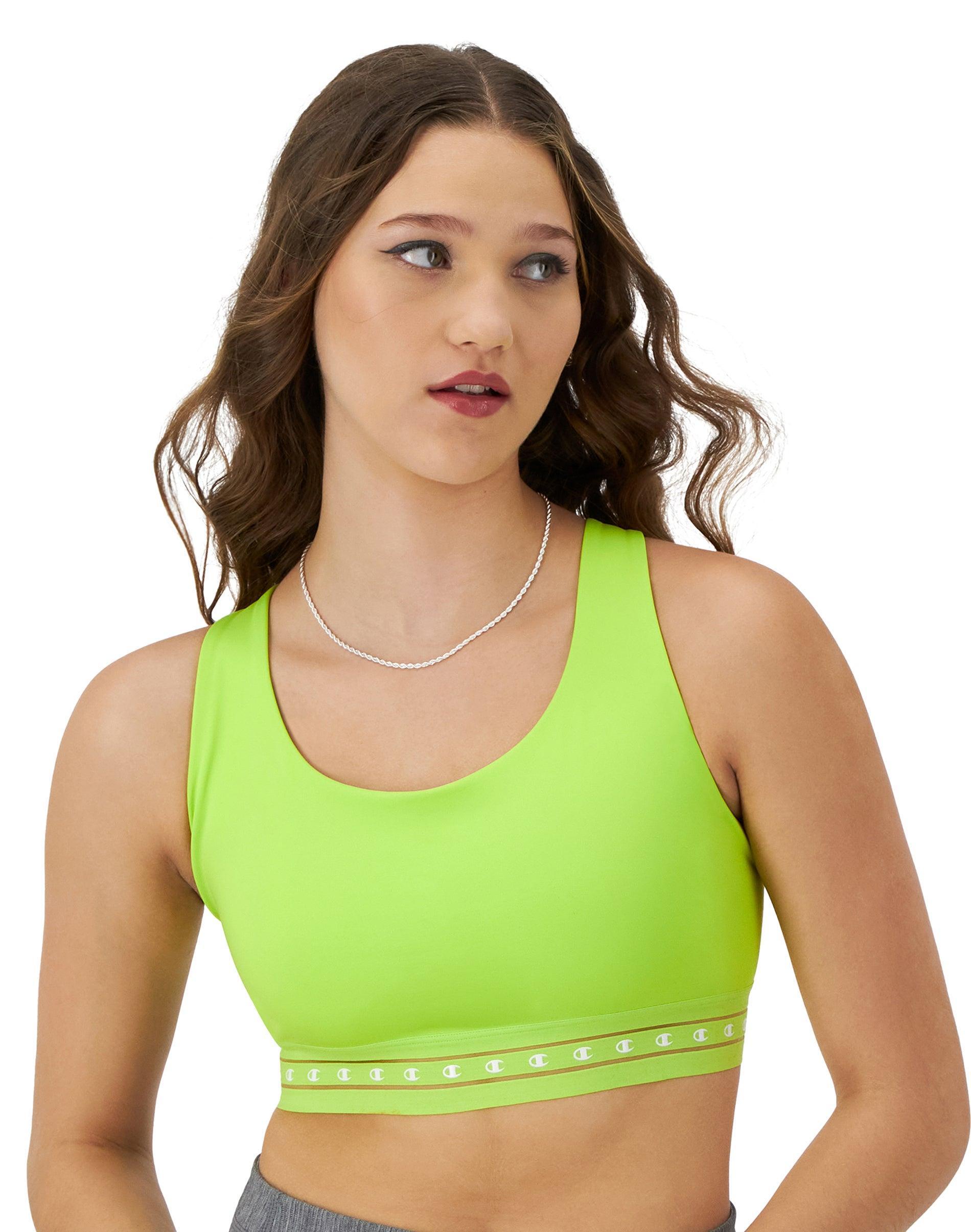 Womens Champion Absolute Sports Bra, C Logo Limeade L Product Image