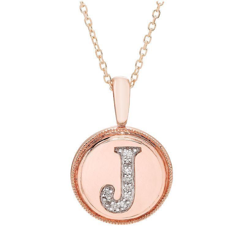 Diamond Accent Initial Pendant in 14k Rose - L Product Image