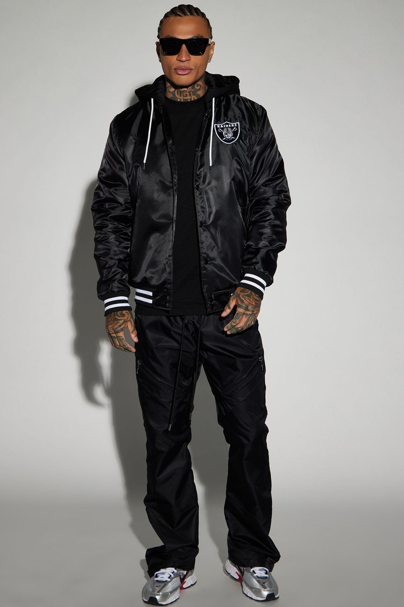 Raiders Hooded Bomber Jacket - Black Product Image