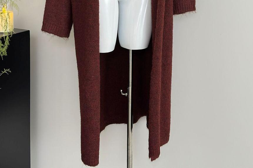 Open Front Plain Long Coat Product Image