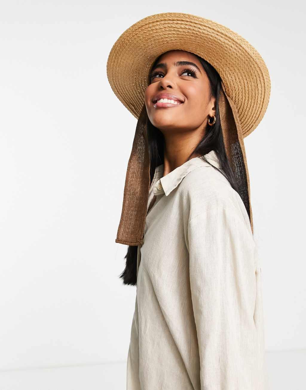 Boardmans straw boater hat in natural Product Image