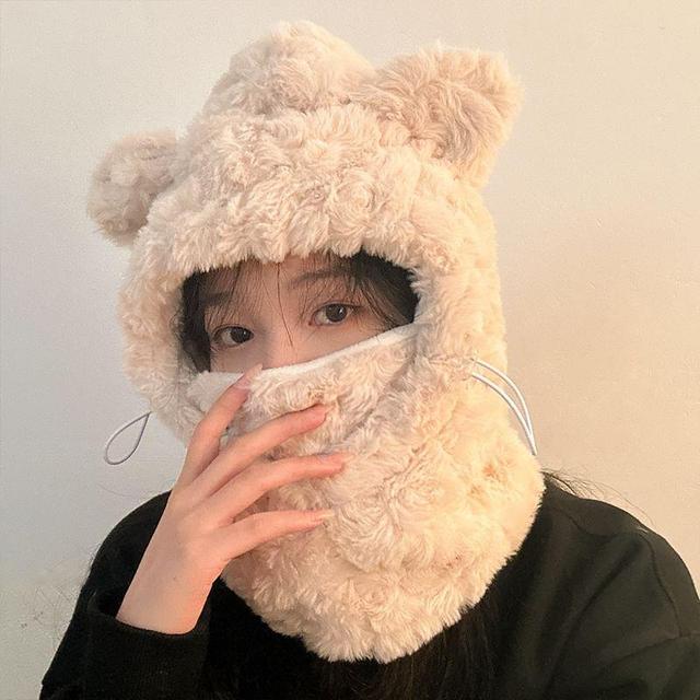 Bear Ear Fluffy Balaclava Product Image