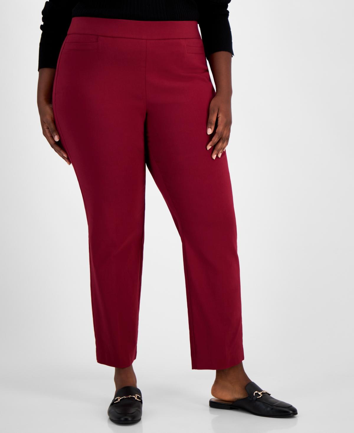 Jm Collection Plus Size High Rise Pull-On Straight Leg Pants, Created for Macys Product Image