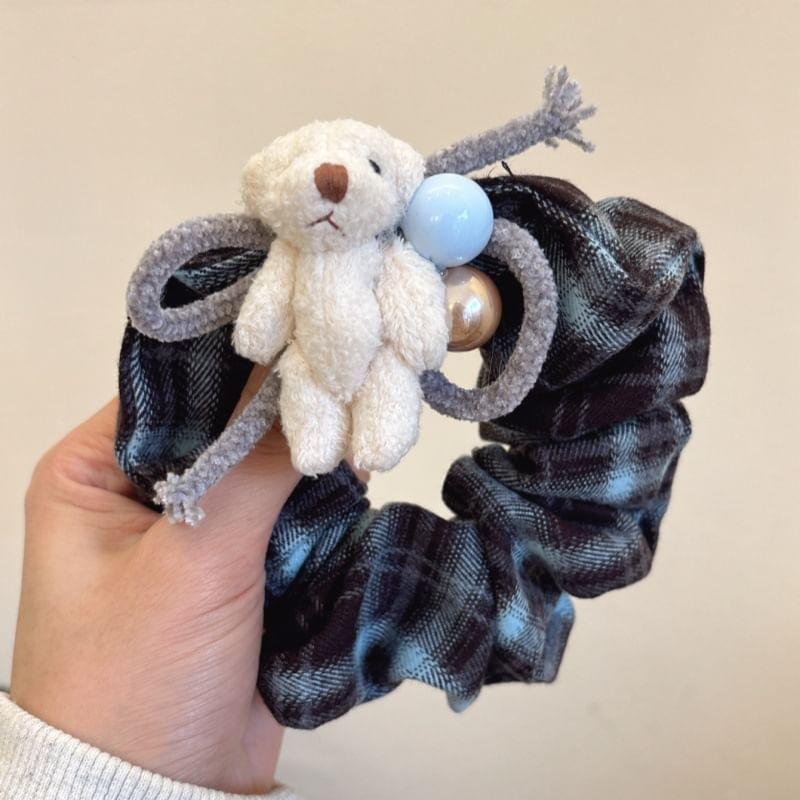 Bear Plaid Hair Scrunchie Product Image