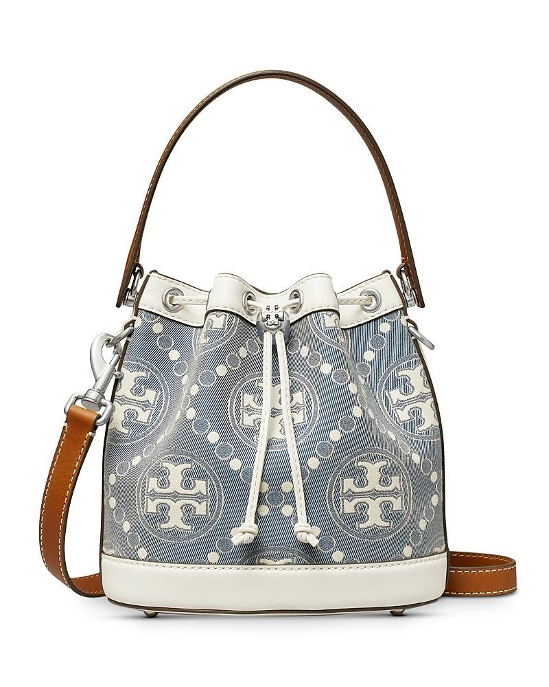 Tory Burch T Monogram Denim Bucket Bag Product Image