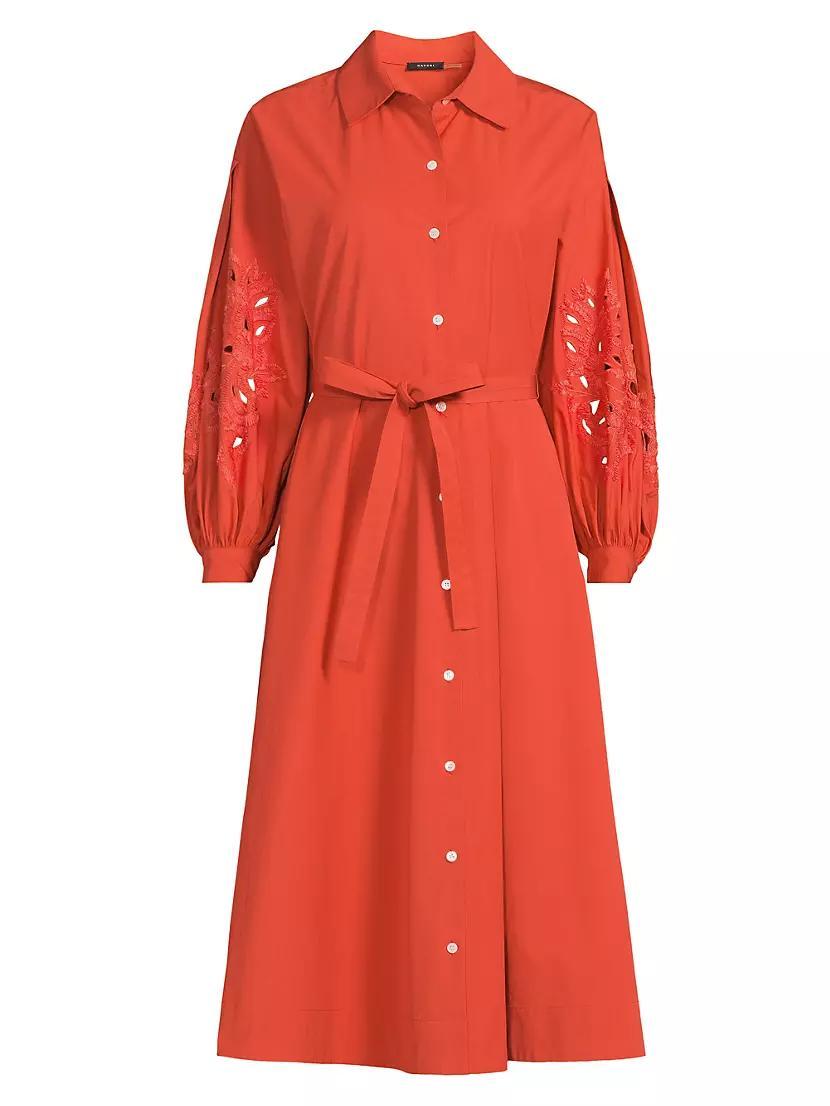 Belted Tech Cotton Taffeta Shirtdress Product Image