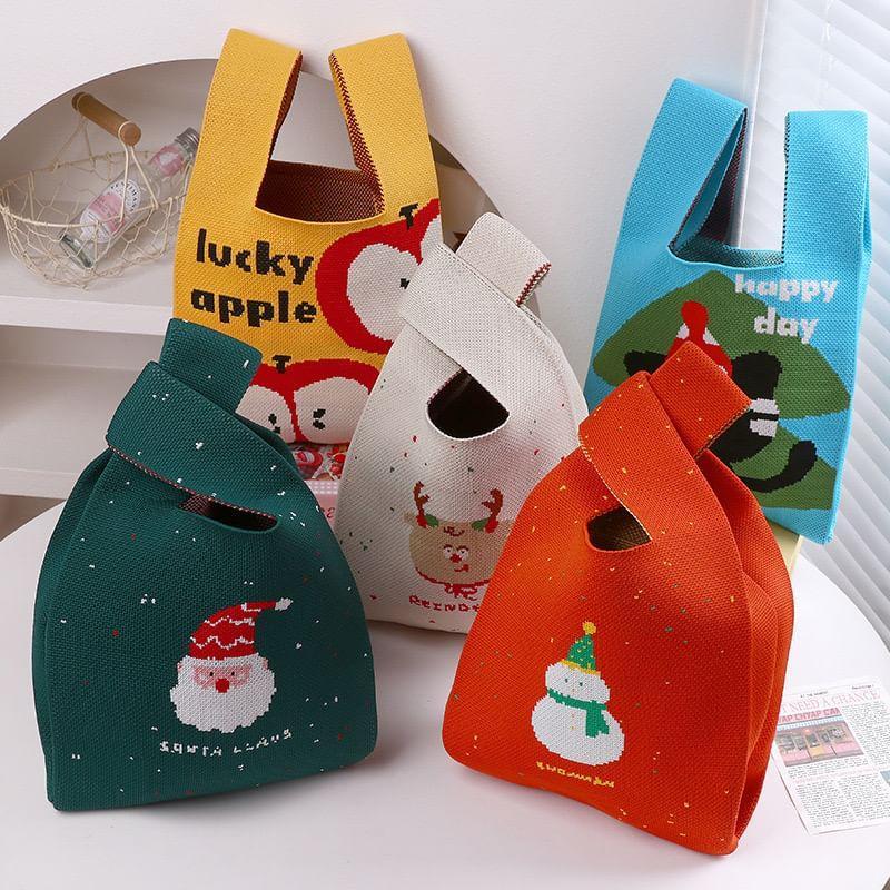 Christmas Print Knit Shopper Bag Product Image