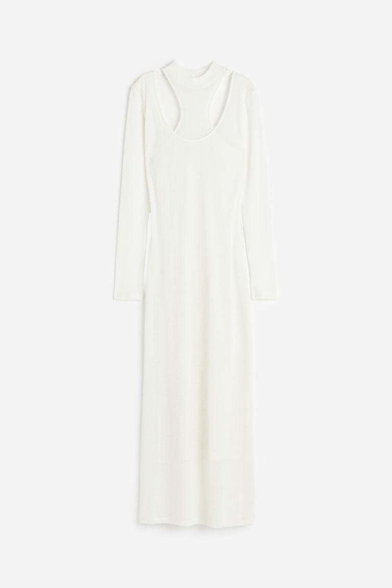 H & M - Double-layered Bodycon Dress - White Product Image