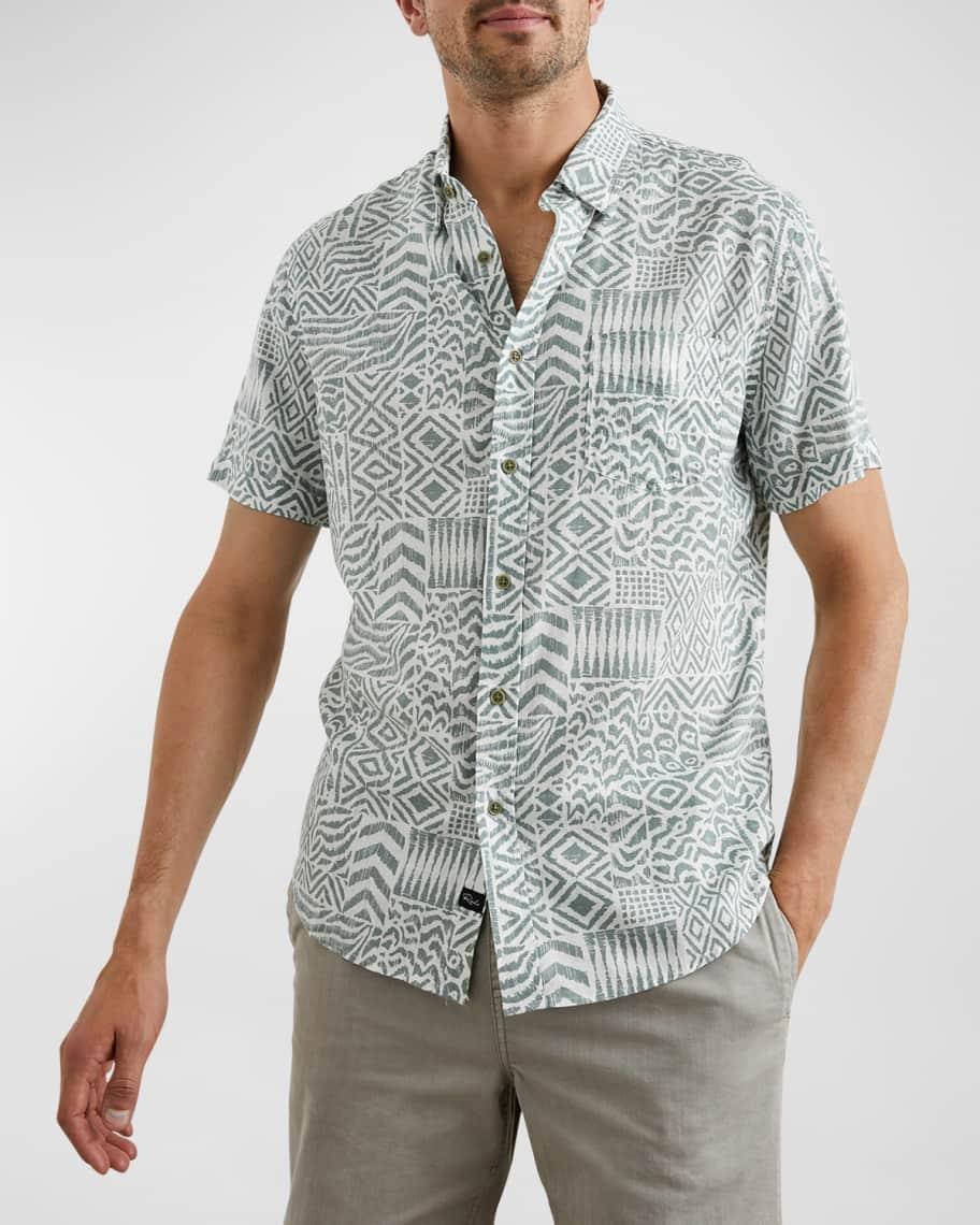 Men's Carson Block-Print Short-Sleeve Shirt Product Image