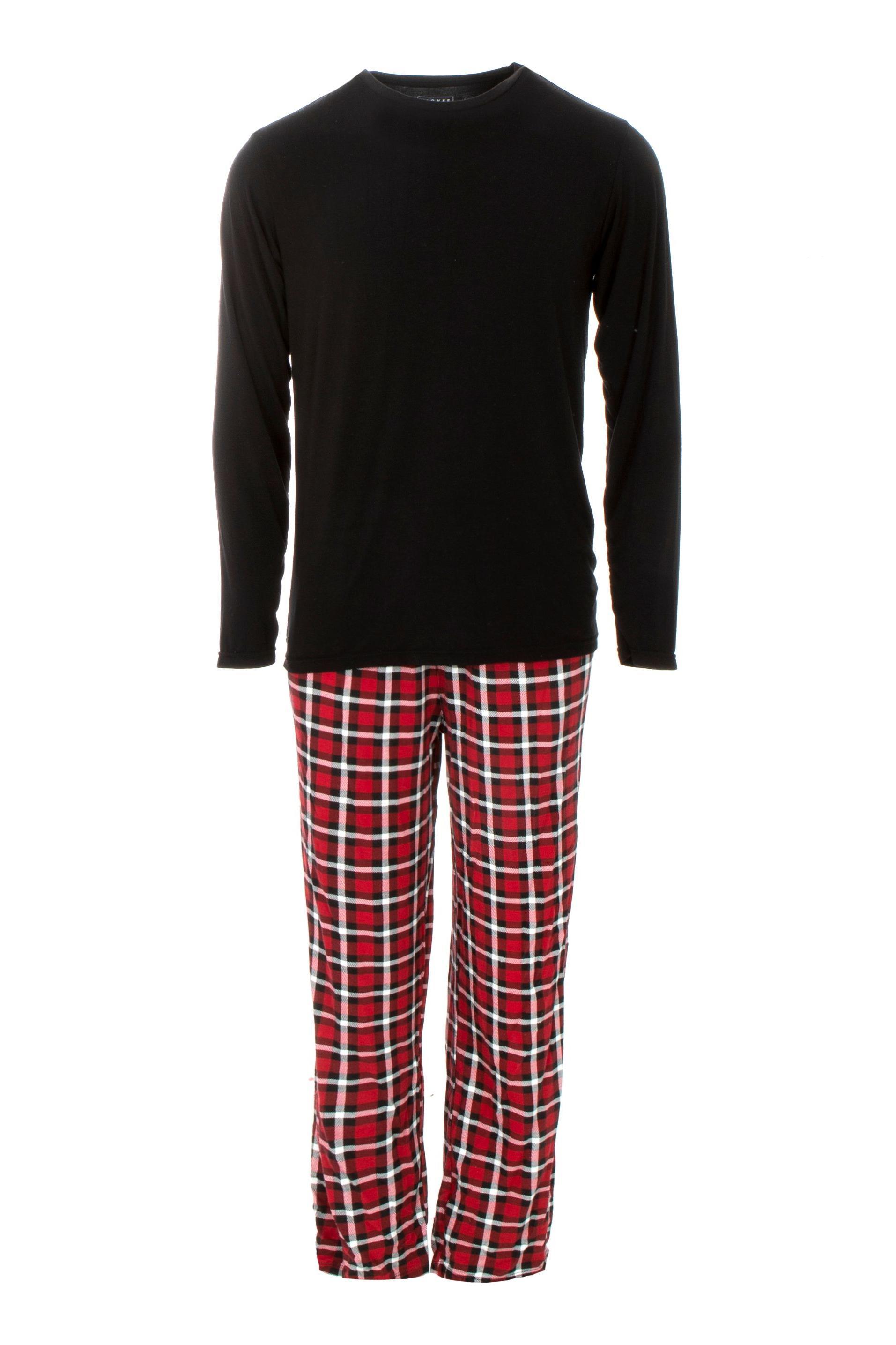 Crimson Plaid Men's Pajama Set Product Image