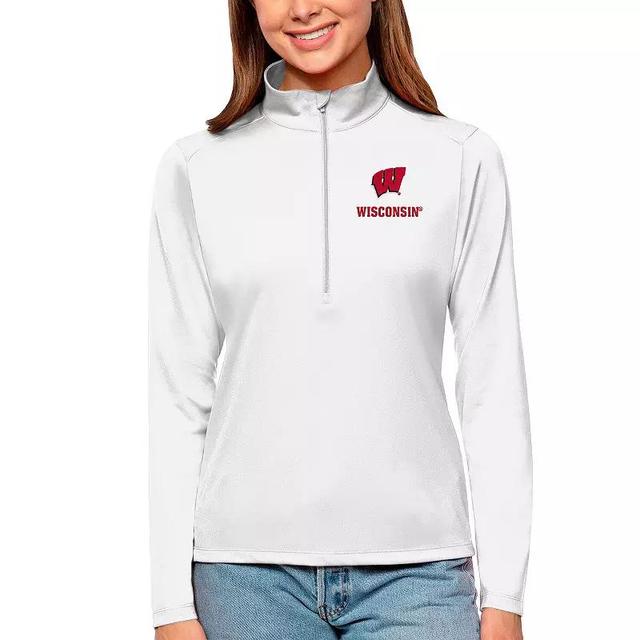 Womens Antigua Wisconsin Badgers Tribute Quarter-Zip Pullover Top Product Image