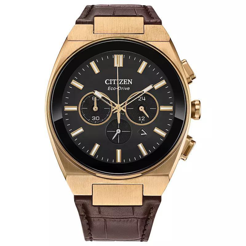 Men's Citizen Axiom Watch in Rose-Tone Stainess Steel with Brown Leather Strap (Model: Ca4583-01E) Product Image