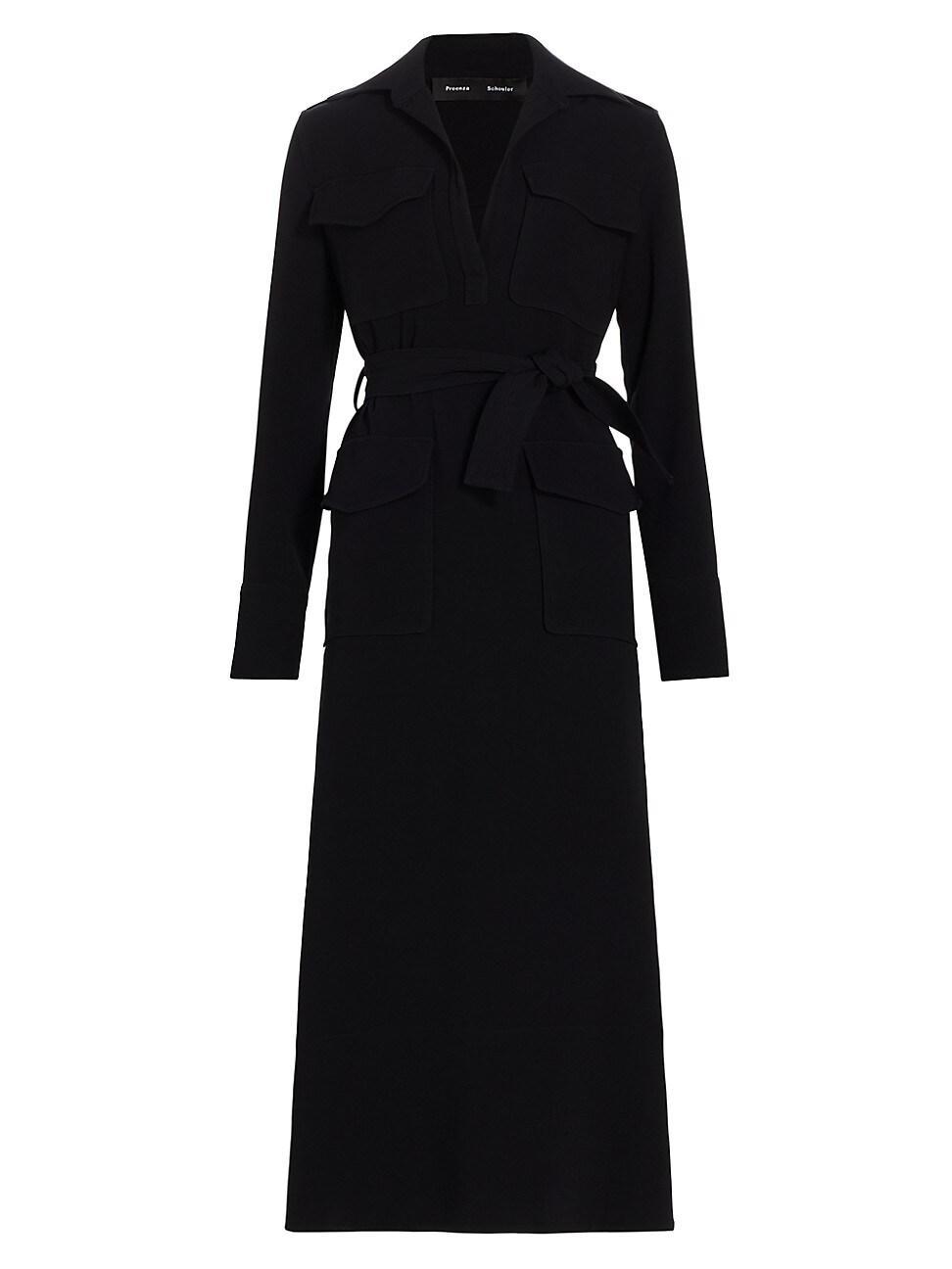 Vanessa Jonny Collar Self-Tie Crepe Dress Product Image