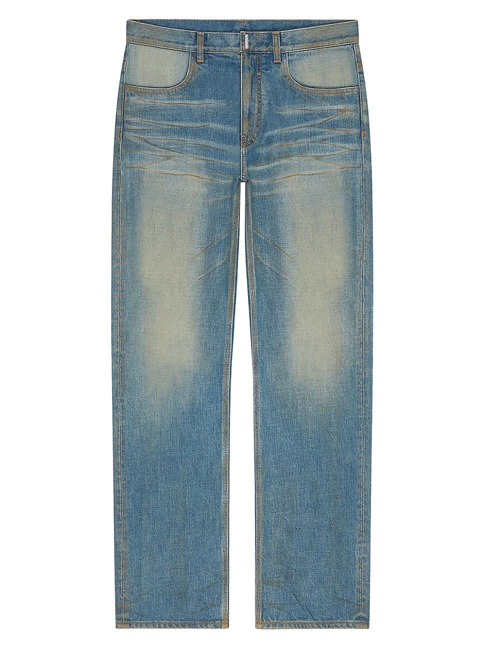 Mens Jeans In Washed Denim Product Image